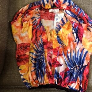 Tropical print body suit.